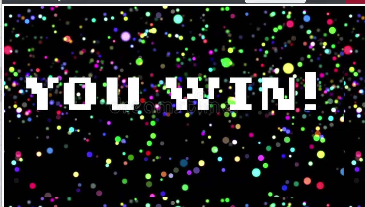 Victory confetti screen